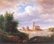 Wojciech Gerson Castle ruins in Trakai near Vilnius. oil painting reproduction
